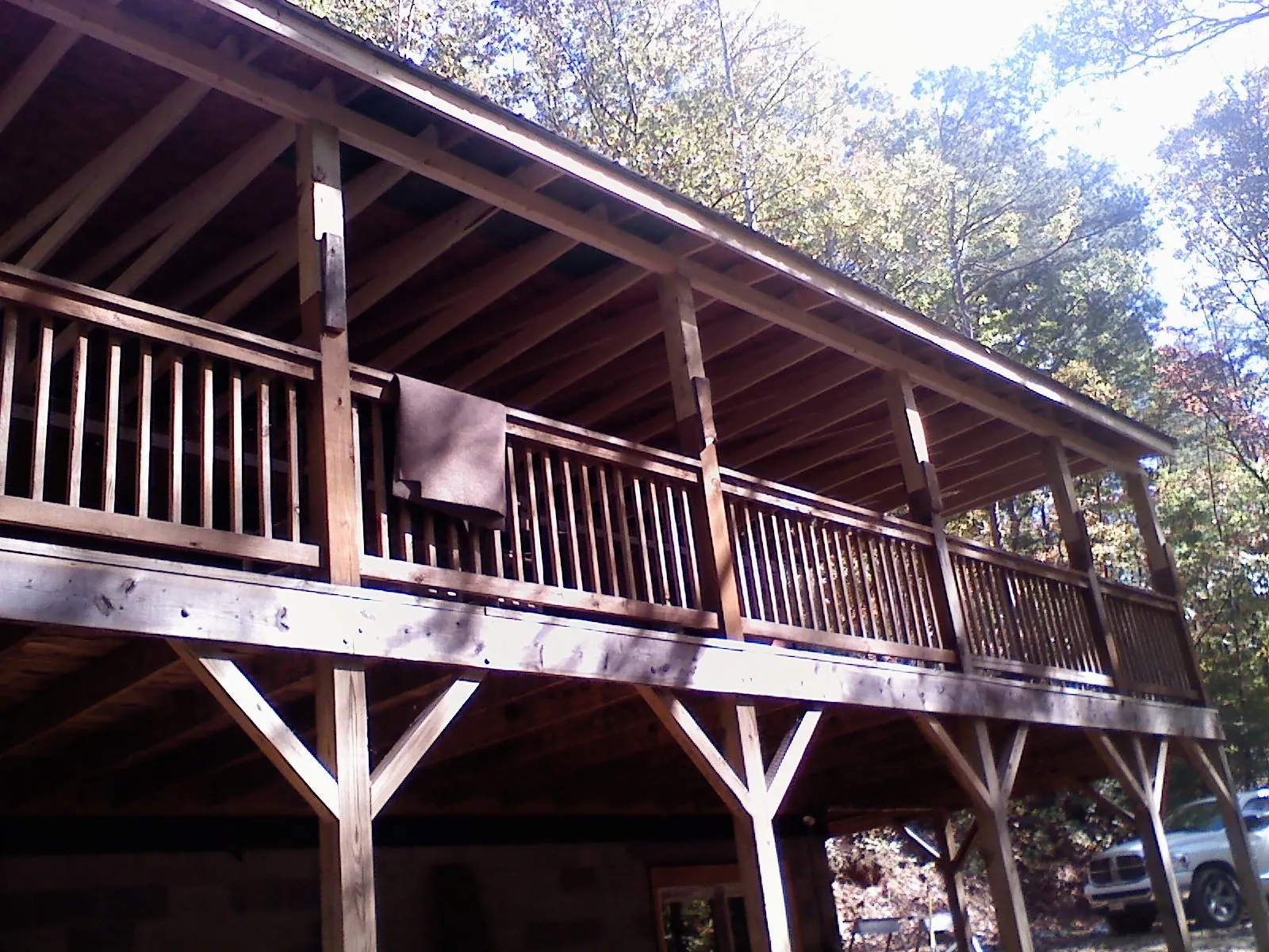 Timber framing under a new elevated porch and deck — Roof Leak Repair in Nedrow by Roofing Brothers